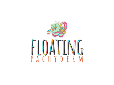 Floating Pachyderm branding design fine art logo