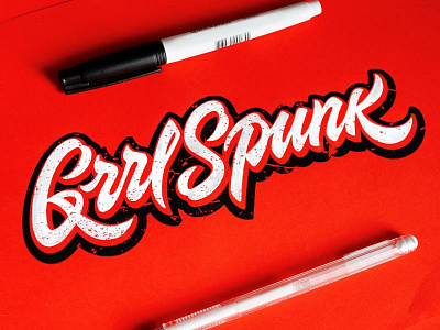 Grrl Spunk calligraphy handlettering handtypography lettering logotype sketch sketching type typography