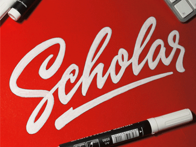 Scholar brand calligraphy customtype lettering logo logotype scholar sketch type typography