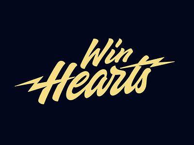 Win Hearts brand calligraphy customtype hearts lettering logo logotype type typography win