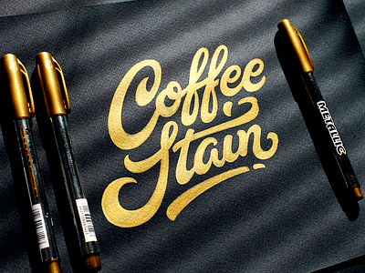 Coffee Stain brand calligraphy coffee customtype lettering logo logotype stain type typography