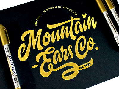 Mountaim Ears Co brand calligraphy customtype ears lettering logo logotype mountain type typography