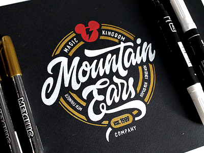 Mountain Ears Company brand calligraphy customtype ears lettering logo logotype mountain type typography