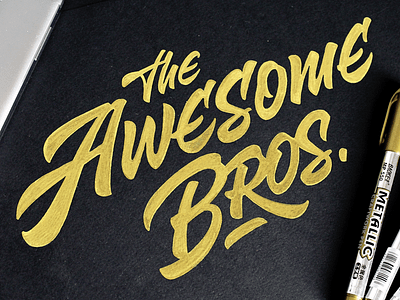 The Awesome Bros awesome brand bros calligraphy customtype lettering logo logotype type typography