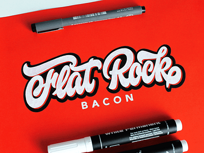 Flat Rock brand calligraphy customtype flat lettering logo logotype rock type typography