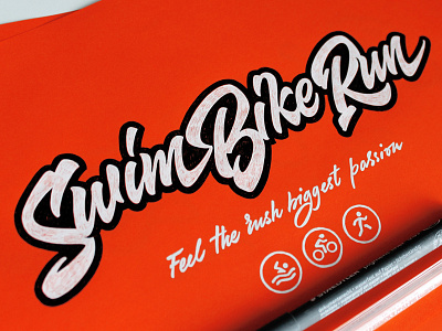 Swim Bike Run bike brand calligraphy customtype lettering logo logotype run swim triathlon type typography