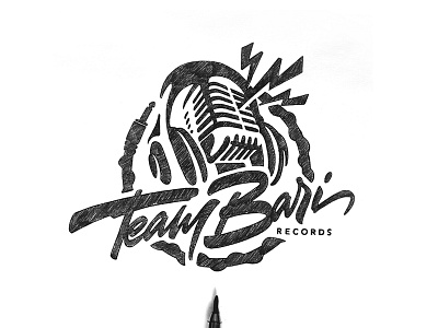 Team Bari brand calligraphy customtype lettering logo logotype records studio type typography