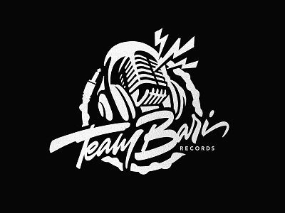 Team Bari records brand calligraphy customtype lettering logo logotype records studio type typography