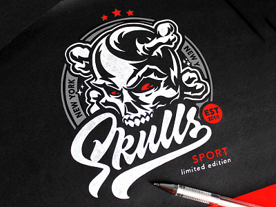 Skulls apparel brand calligraphy customtype lettering logo logotype skulls type typography