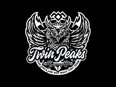 Twin Peaks calligraphy customtype fanart lettering logo logotype owl owls splash twinpeaks type typography