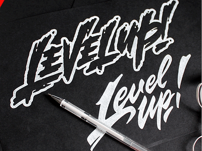 Level Up brand calligraphy customtype lettering letteringlogo level logo logotype type typography up