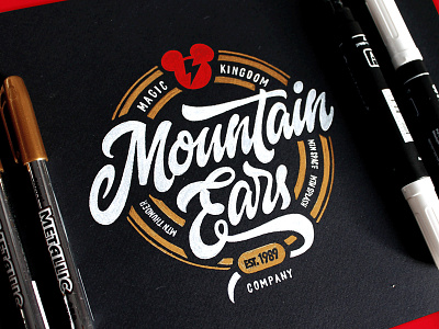 Mountain Ears brand calligraphy customtype ears lettering logo logotype mountain type typography
