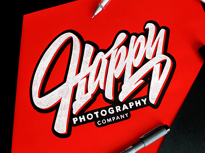 Happy Photography brand calligraphy customtype happy lettering logo logotype photography type typography