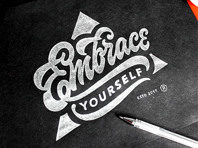 Embrace brand calligraphy customtype embrace lettering logo logotype sketch type typography yourself