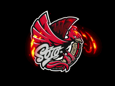 SOTO animation bird brand calligraphy lettering logo logotype mascot motion phoenix type typography