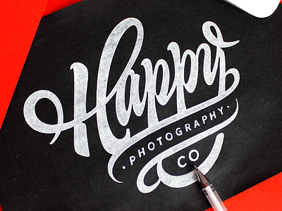 Happy Sketch brand calligraphy customtype happy lettering logo logotype photography type typography