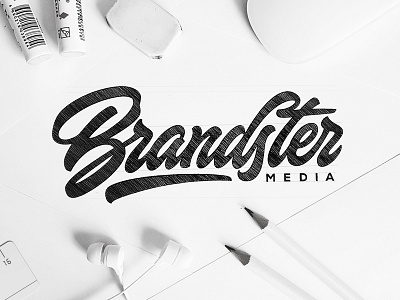 Brandster brand calligraphy customtype lettering logo logotype media sketch type typography