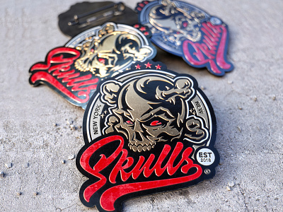 Skulls 3d badge customlettering handlettering lettering logo logotype pin skull