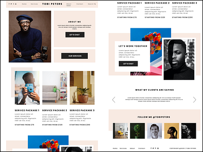 Website for Photographer Tobi Peters branding design ui