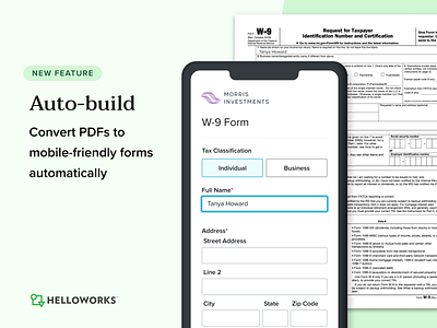 Auto-build for HelloWorks forms mobile ocr pdf scanning
