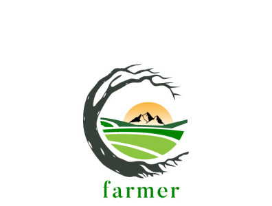 Farmer Logo with Farming farm Logo design agriculture agro company branding design farm farmer farming logo vector
