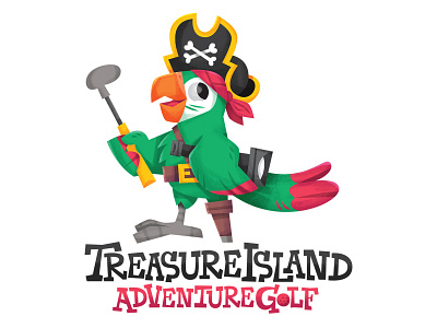 adventure golf! character eva galesloot illustration logo skwirrol vector