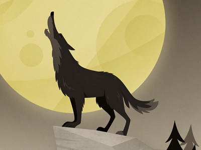 howlin' wolf howling illustration moon skwirrol wolf