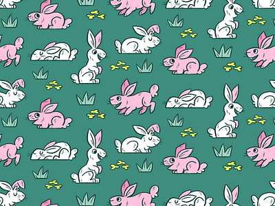 rabbit pattern illustration pattern rabbit skwirrol spoonflower