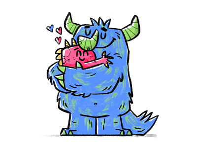 hugs! character illustration monster skwirrol