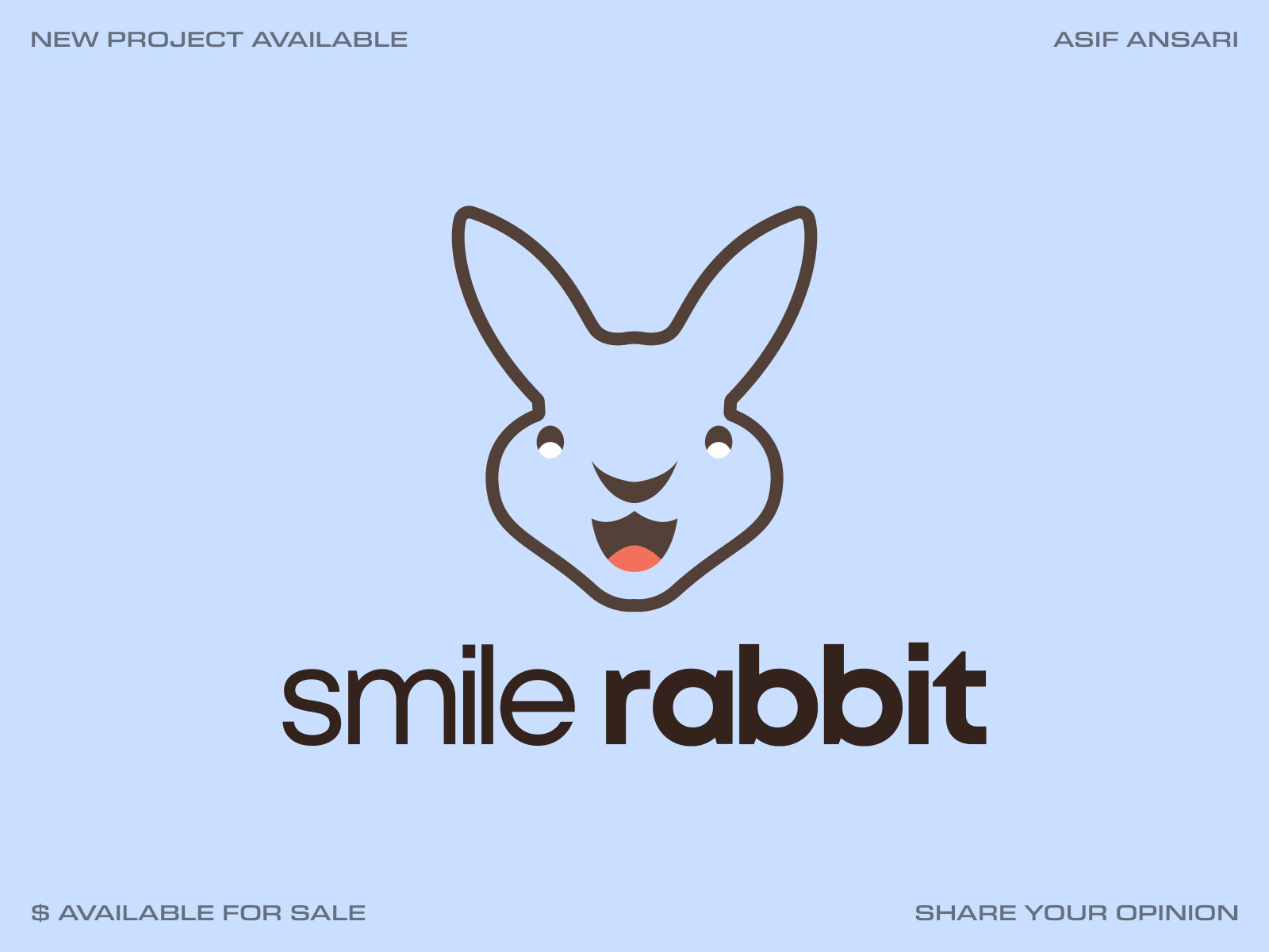 Rabbit - Logo Design - Logo Maker - Smile Face - Brand Identity.