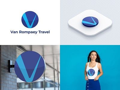 Logo Design - Letter V + Right Sign - Travel Logo 3d abstract animation branding design graphic design illustration letter v logo logo design motion graphics travel logo travelling ui ux vector