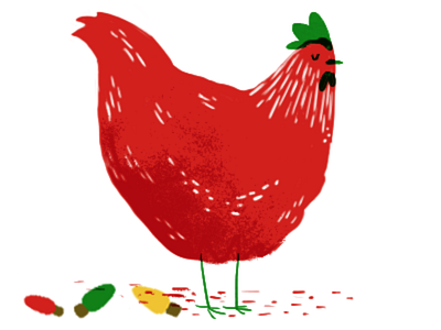 Christmas in April Chicken birds christmas illustration photoshop