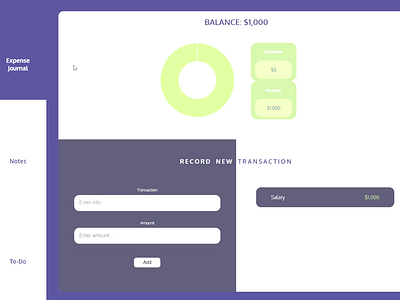 Digital Journal expense tracker journal js notes react to do