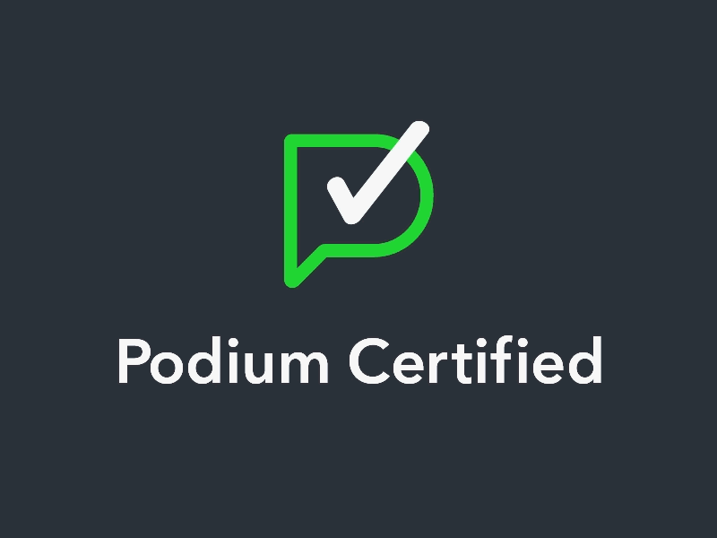Podium Certified Concept avenir avenirnext brand branding concept green logo mark sticker stroke window