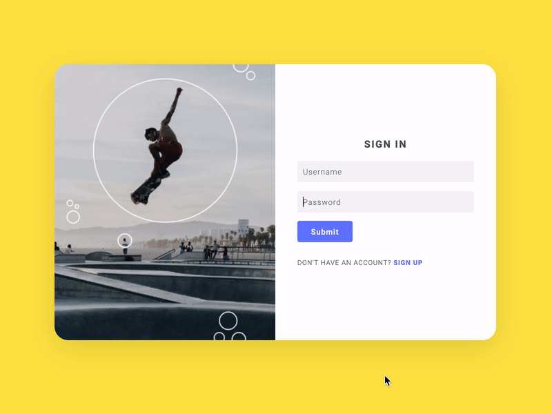 Sign In | Sign Up CSS Animation animation css css animation design sign in sign up form sketch ui uidesign