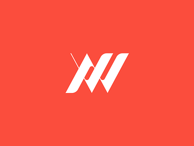 A.W Monogram aw logo monogram orange simple