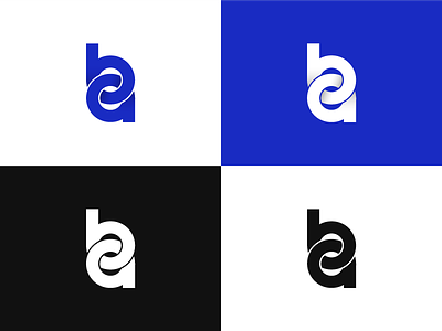 Before/After Lettermark a after b before blue bold branding logo simple