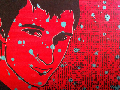Vibration acrylic binary code color vibration face happy birthday ink male portraiture