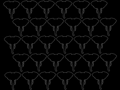 Elephant Pride black and white elephant offset pattern pride repetition silhouette