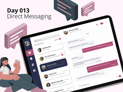 #DailyUI - 013 / Direct Messaging app chat communication dailyui figma message ui uidesign ux uxdesign