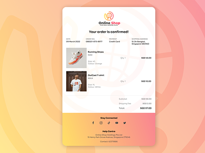 #DailyUI - 017 / Email Receipt dailyui design ecommerce email figma receipt shopping ui uidesign ux uxdesign