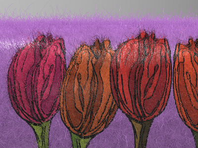 Tulip Fuzz 3d art app branding cool design fabric fuzz illustration ios logo poster tulip