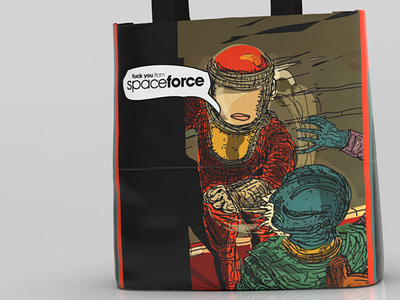 Space Force Tote Bage app art branding cool design illustration ios logo poster space force totebag