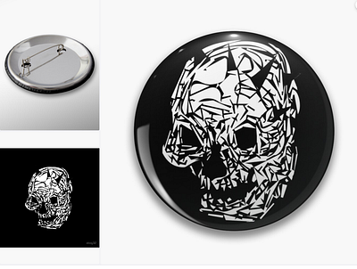 Skull Button app art branding button cool design illustration ios logo poster simple skull