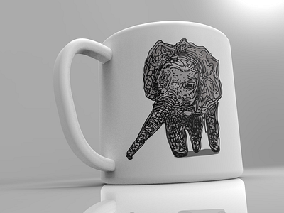 Elephant mug app art design elephant illustration merchandise product