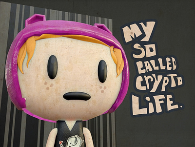 Young miners in love 3d crypto design illustration nft