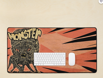 My monster mouse pad app art branding design illustration poster scifi