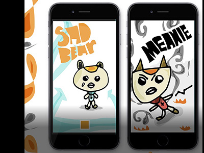 Sad Bear and Meanie IOS app apple children color fun game ios app