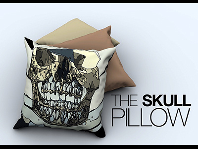 Skull Pillow abstract art design pillow skull