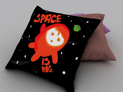 Space is big Pillow abstract art design pillow skull